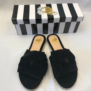 Camel Threads Toes Black Bow Sandals Women's Size 7 Poppy Flats Open Toe NEW